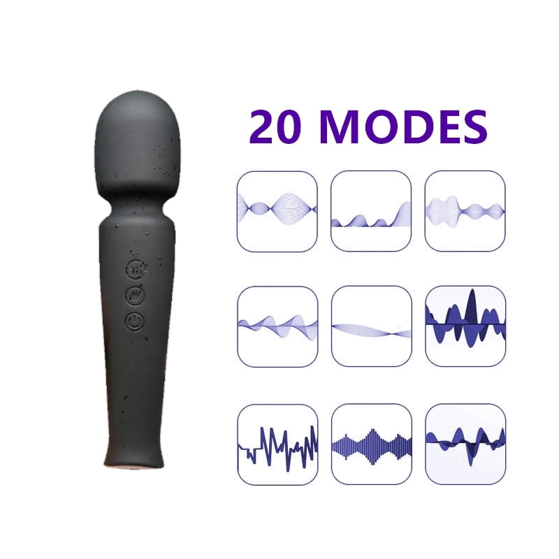 20 modes powerful rechargeable silicone vibrator waterproof av massager clitoris stimulator vibrators for women sex toy - Image 3