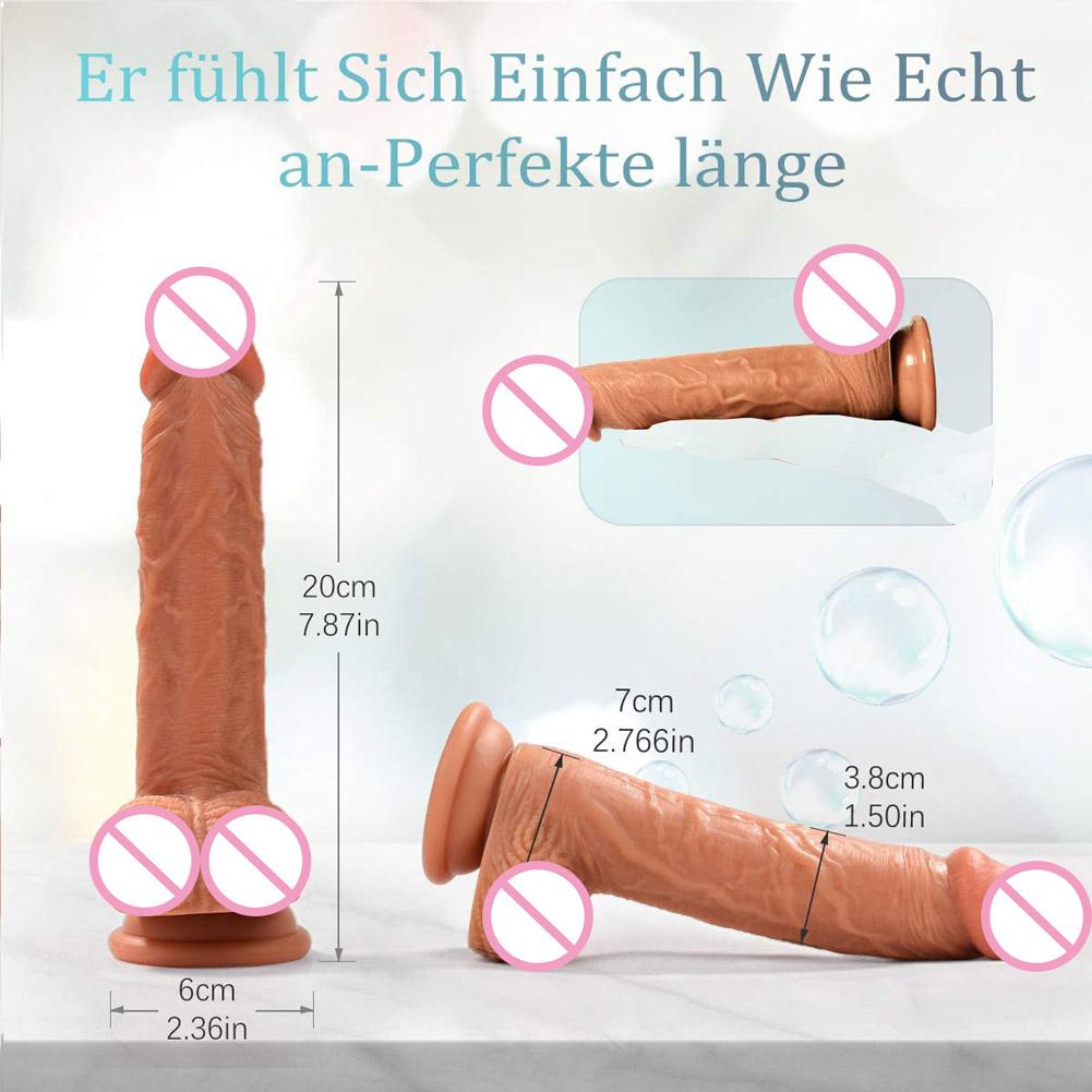 20cm Realistic Dildo with Strong Suction Cup Soft Two Layer Silicone Sex Toy with Plump Testicles Anal Dildo Real Dong - Image 5