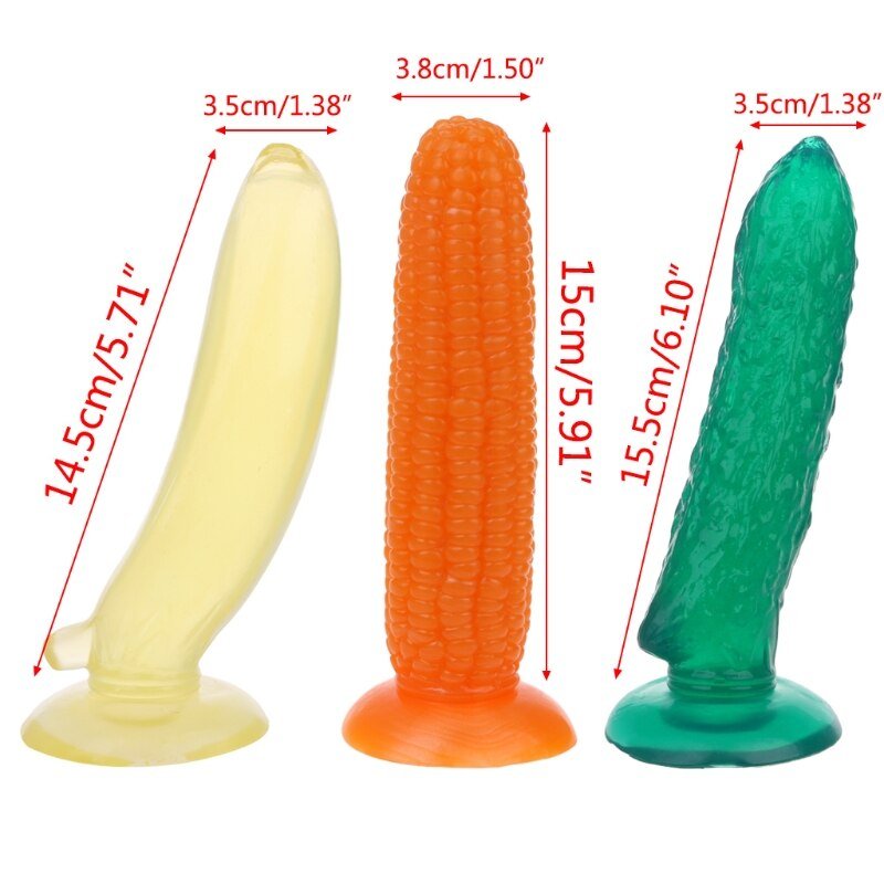 Artificial Penis Jelly Realistic Cucumber Banana Corn Suction Cup Dildo Sex Toys New Arrival - Image 6