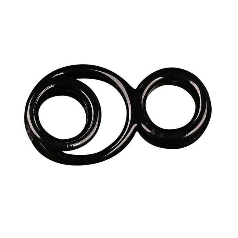 Black Reusable Penis Ring Delay Ejaculation Silicone Triple-ring Cock Ring Cockring Prolong Scrotum Erection Sex Toys for Men - Image 5