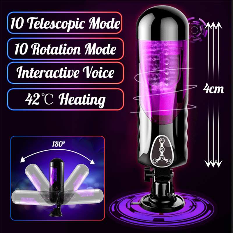 Meselo Automatic Heated Telescopic Rotating Voice Sex Machine Vagina Pussy Vibrator Sex Toys for Men Electric Male Masturbators - Image 2