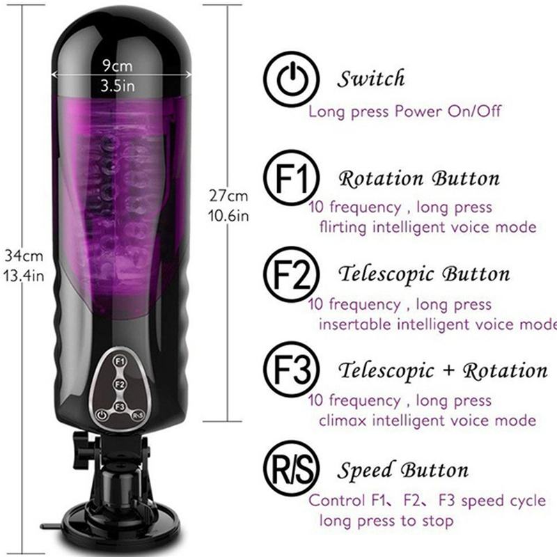 Meselo Automatic Heated Telescopic Rotating Voice Sex Machine Vagina Pussy Vibrator Sex Toys for Men Electric Male Masturbators - Image 6