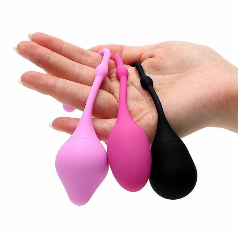 New Pink 3 Beads Kegel Exerciser Kegel Balls Silicone...