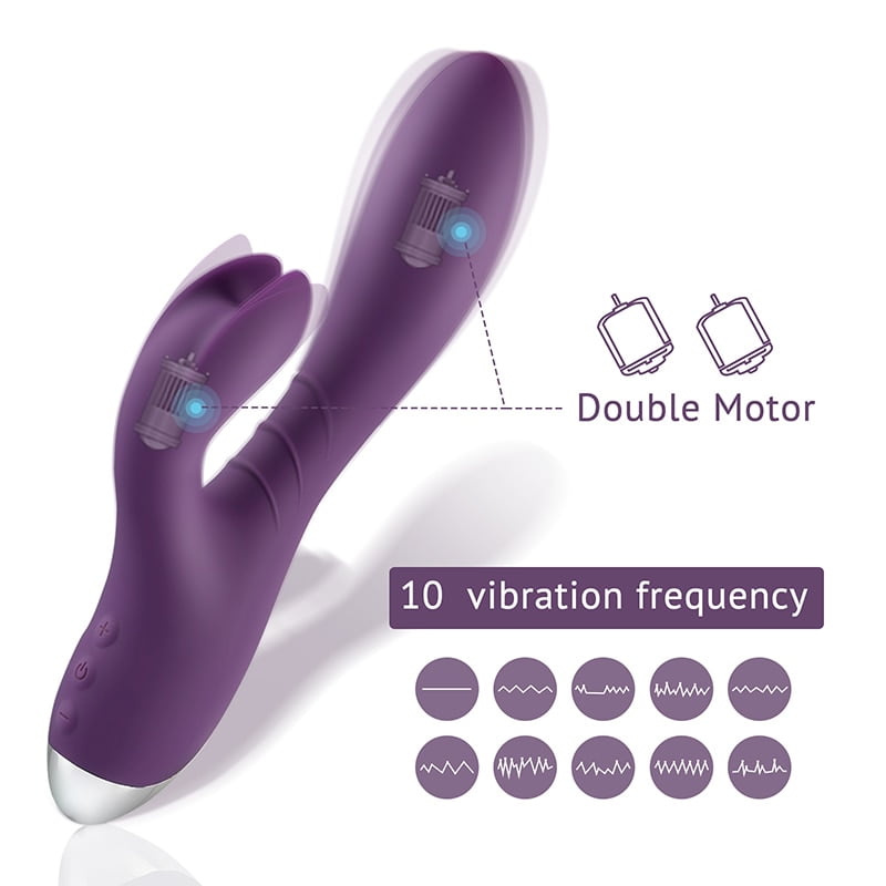 Tracy's Dog Clitoris Kneading And Sliding Bunny Vibrator For Stimulating G-spot 10 Modes Waterproof Vibrating Dildo Sex Toy - Image 3