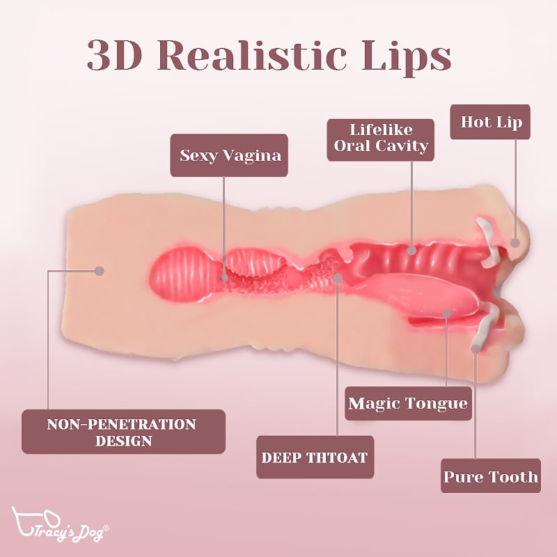 Tracy's Dog Masturbators Cup Realistic Mouth With Teeth And Tongue Blow Job Stroker Oral Sex Toys Pocket Vagina Pussy For Man - Image 2