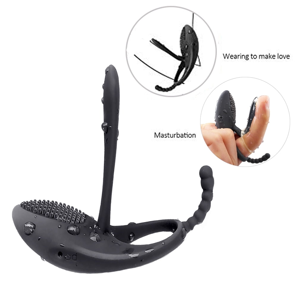 Vibrator Ring Double Remote Control Vibrating Ring Elastic Silicone Premature Ejaculation Lock Penis with Rings Sex Toys for Men - Image 2