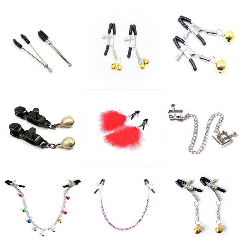 1Pair Metal Bondage Nipple Clamps Chain Nipple Clips Labia Clamps Slave BDSM Women Toys Adult Sex Games Breast Clover Clamps s&m - Image 3
