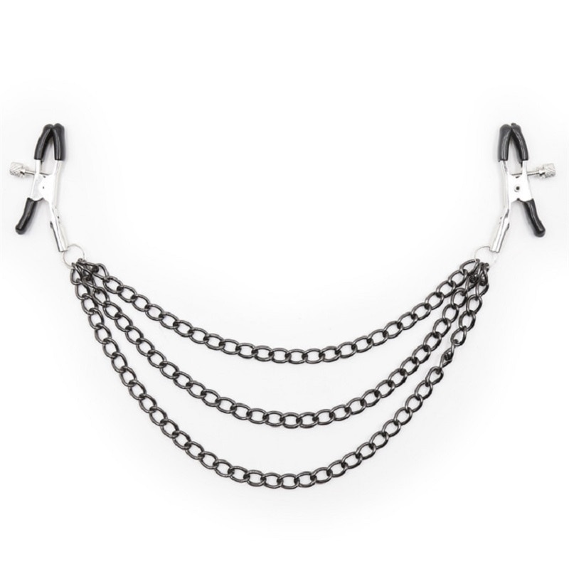 1Pair Metal Bondage Nipple Clamps Chain Nipple Clips Labia Clamps Slave BDSM Women Toys Adult Sex Games Breast Clover Clamps s&m - Image 4