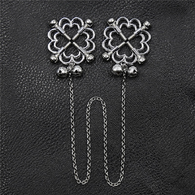 1Pair Metal Bondage Nipple Clamps Chain Nipple Clips...