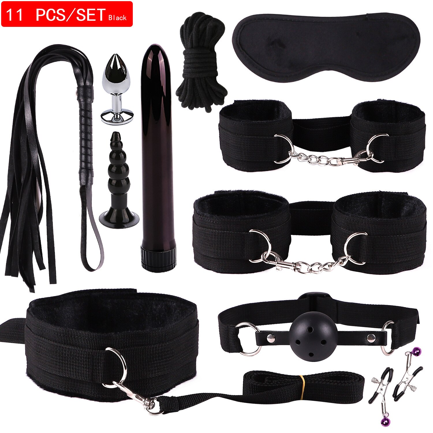 3 colors Exotic Sex Products For Adults Games Bondage Set BDSM Kits Handcuffs Sex Toys Whip Gag Tail Plug Women Accessories - Image 3