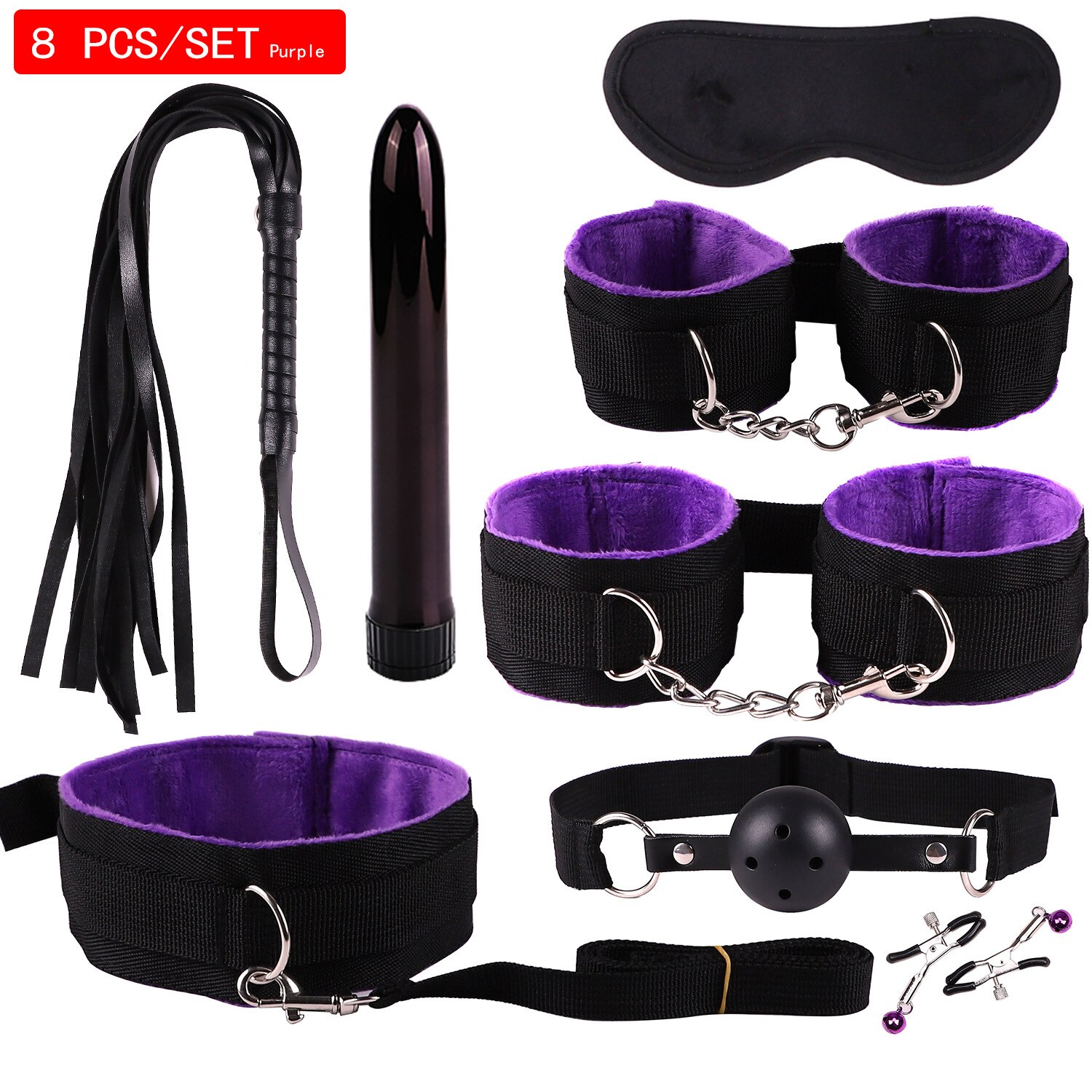 3 colors Exotic Sex Products For Adults Games Bondage Set BDSM Kits Handcuffs Sex Toys Whip Gag Tail Plug Women Accessories - Image 5
