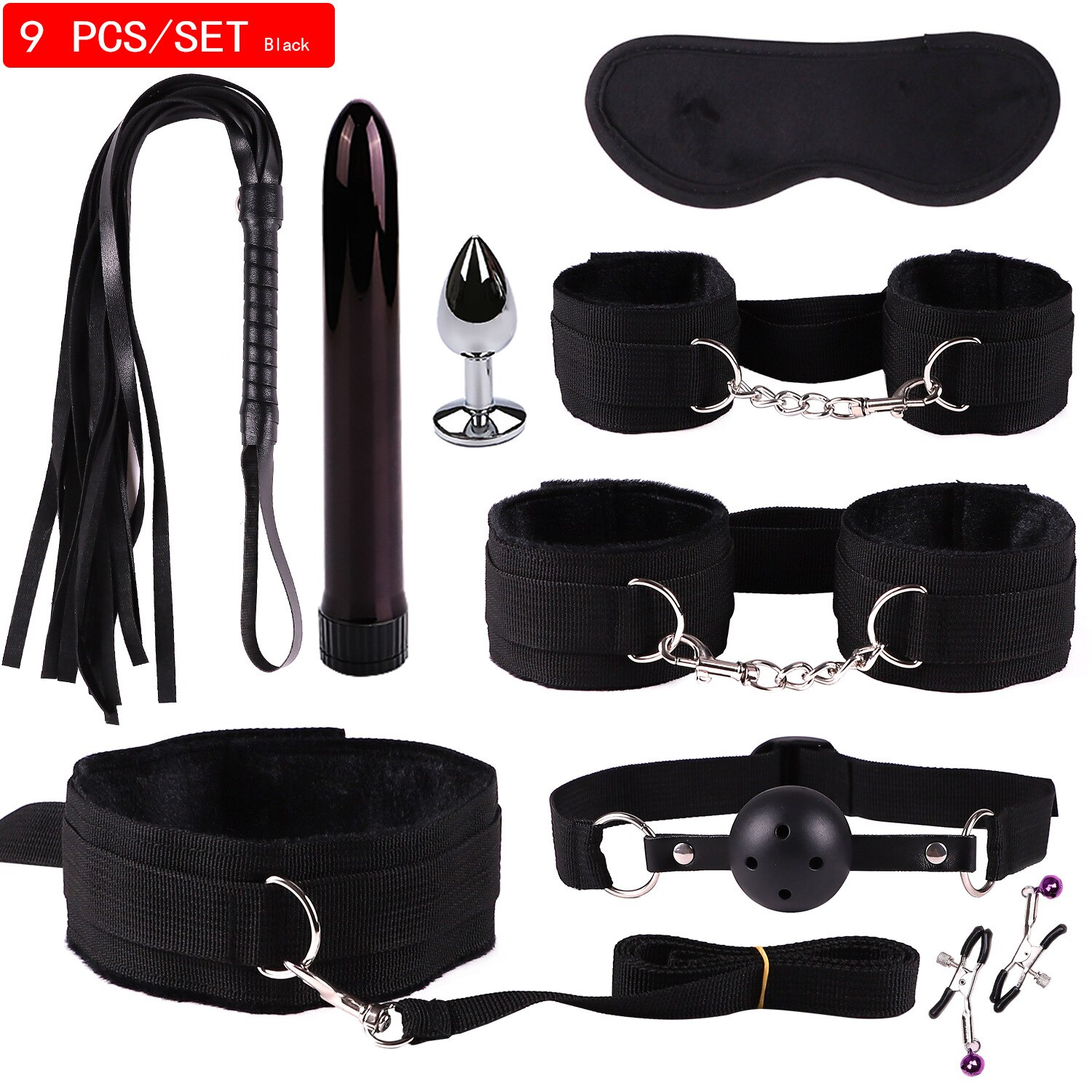 3 colors Exotic Sex Products For Adults Games Bondage Set BDSM Kits Handcuffs Sex Toys Whip Gag Tail Plug Women Accessories - Image 6