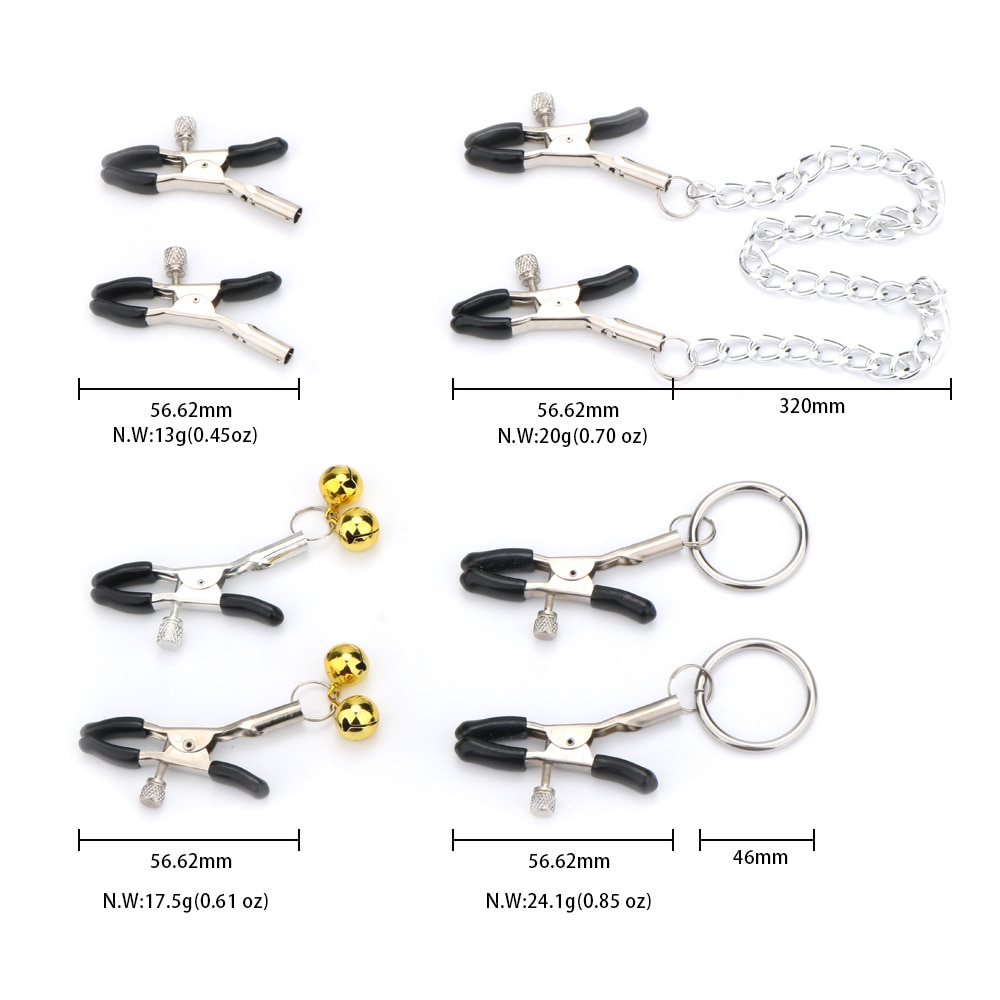 4 Types Chains Metal Nipple Clamps Sex Toys For Women Nipples Clips Adult Games For Couples Flirt Toys BDSM Bondage Nipple Clips - Image 2