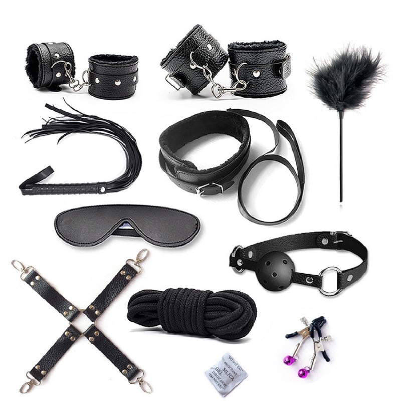 BDSM Bondage Restraint Set Sex Handcuffs Whip Anal Beads Butt Plug Anal Plug Bullet Vibrator Sex Toys for Woman Adult S&M Fetish - Image 2