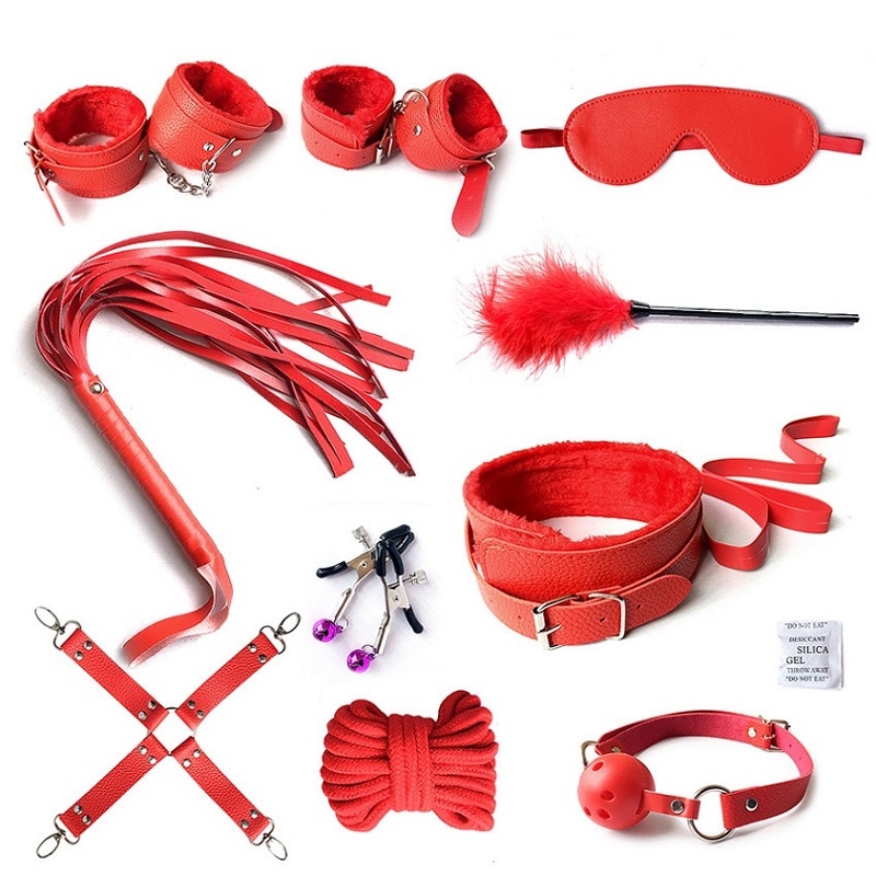 BDSM Bondage Restraint Set Sex Handcuffs Whip Anal Beads Butt Plug Anal Plug Bullet Vibrator Sex Toys for Woman Adult S&M Fetish - Image 4