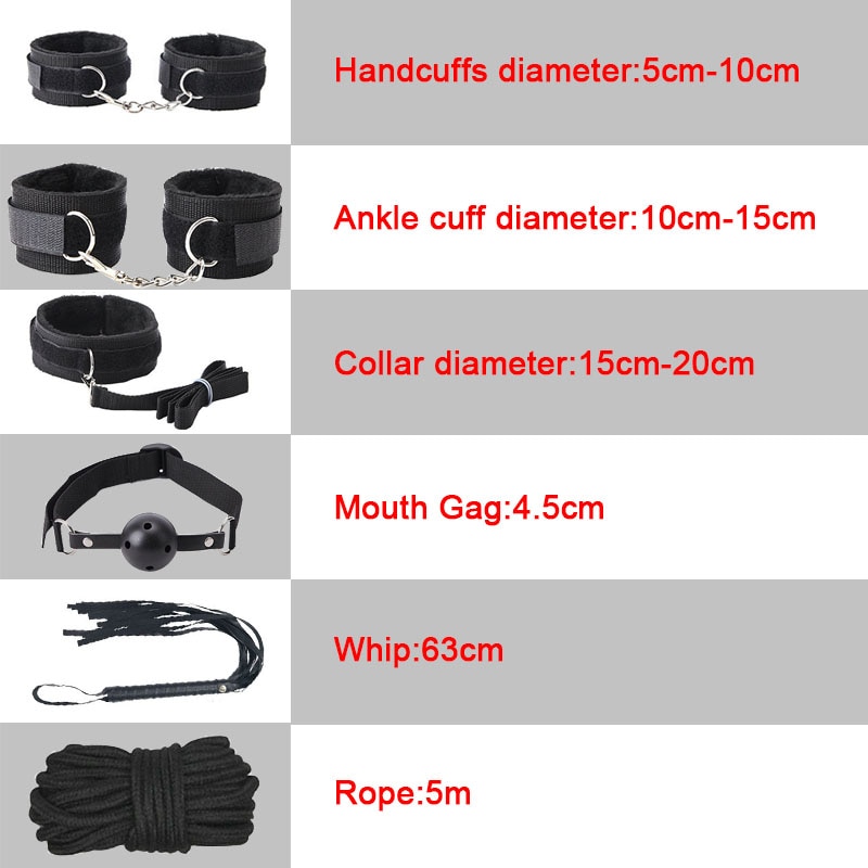 Exotic Sex Products For Adults Games Leather Bondage BDSM Kits Handcuffs Sex Toys Whip Gag Tail Plug Women Sex Accessories - Image 3