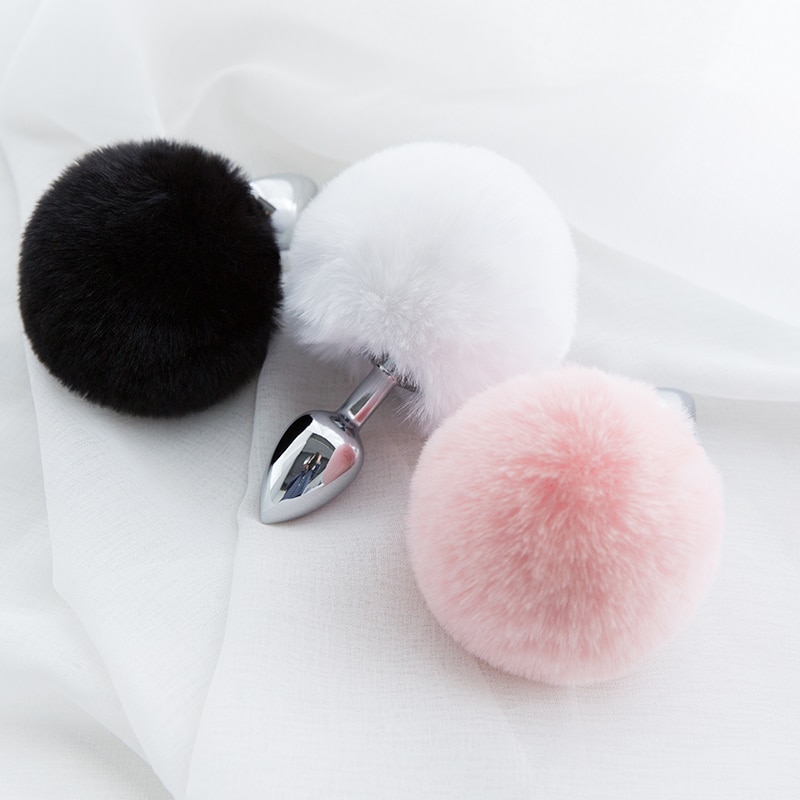 Mental Plush Ball Rabbit Tail Anal Plug Stainless Steel Prostate Massager Butt Plug BDSM Sex Toys for Women Adult Sex Game - Image 4