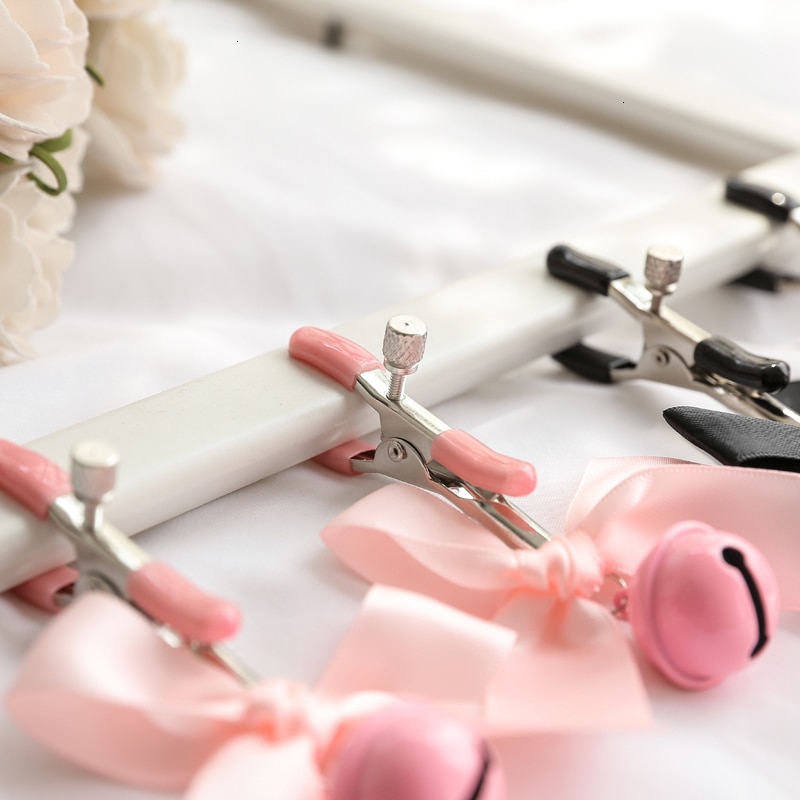 Pink And Black Woman Sexy Adjustable Nipple Clamp Breast Bdsm Small Bell Adult Fetish Flirting Teasing Sex Toys For Couples - Image 5